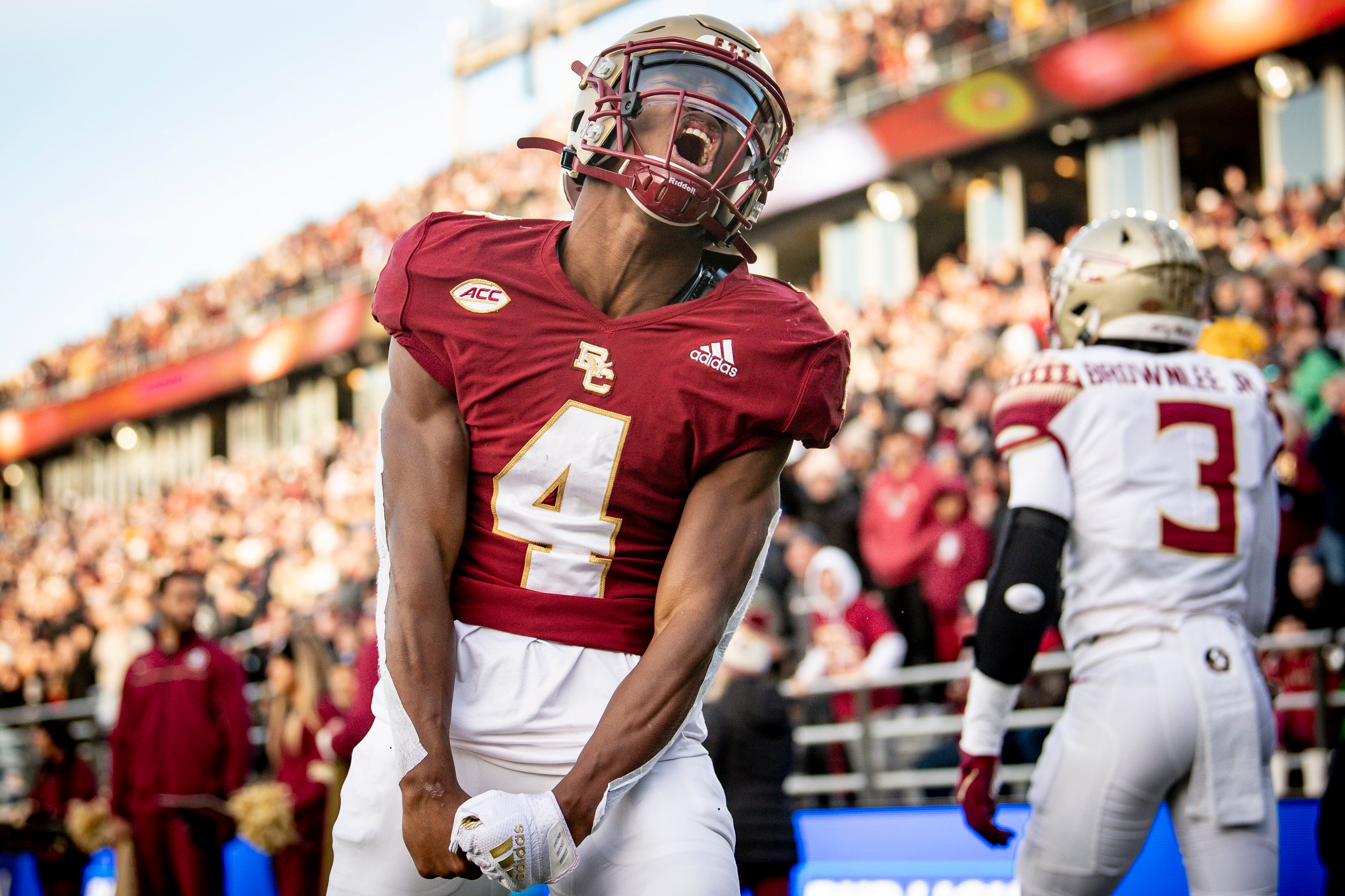 With the No. 22 pick of the 2023 NFL Draft, the Baltimore Ravens pick  Boston College WR Zay Flowers.