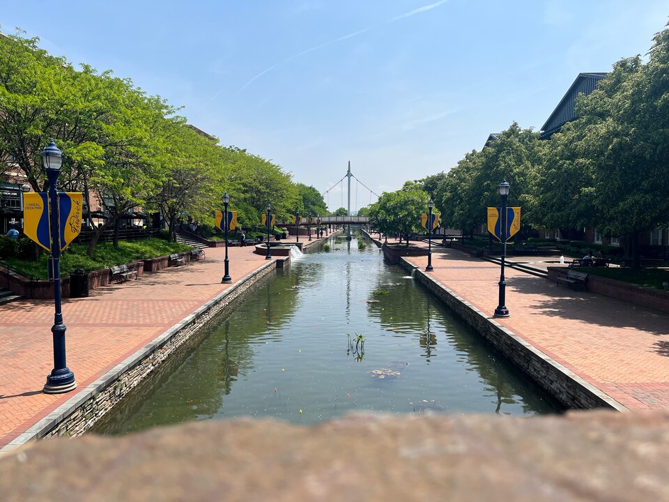 The Carroll Creek Promenade in Frederick, Maryland.