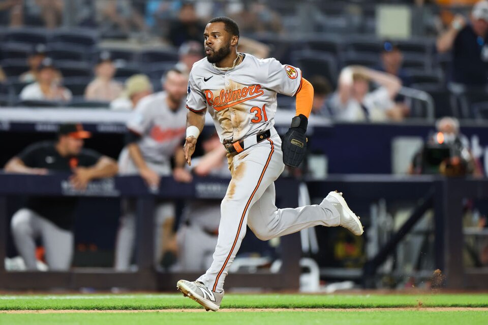 NEW YORK, NEW YORK - JUNE 19: Cedric Mullins #31 of the Baltimore Orioles scores against the New York Yankees during the tenth inning at Yankee Stadium on June 19, 2024 in the Bronx borough of New York City. (Photo by Luke Hales/Getty Images)