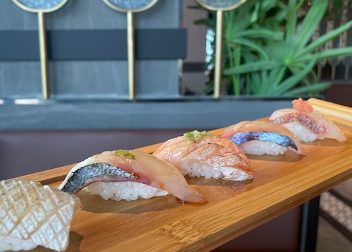 High-end nigiri offerings from Takumi, a new sushi spot in Columbia Mall.