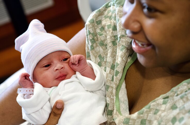 Baby Braelyn born to mother Keyona in the early morning hours of February 29, 2024 at Sinai Hospital.