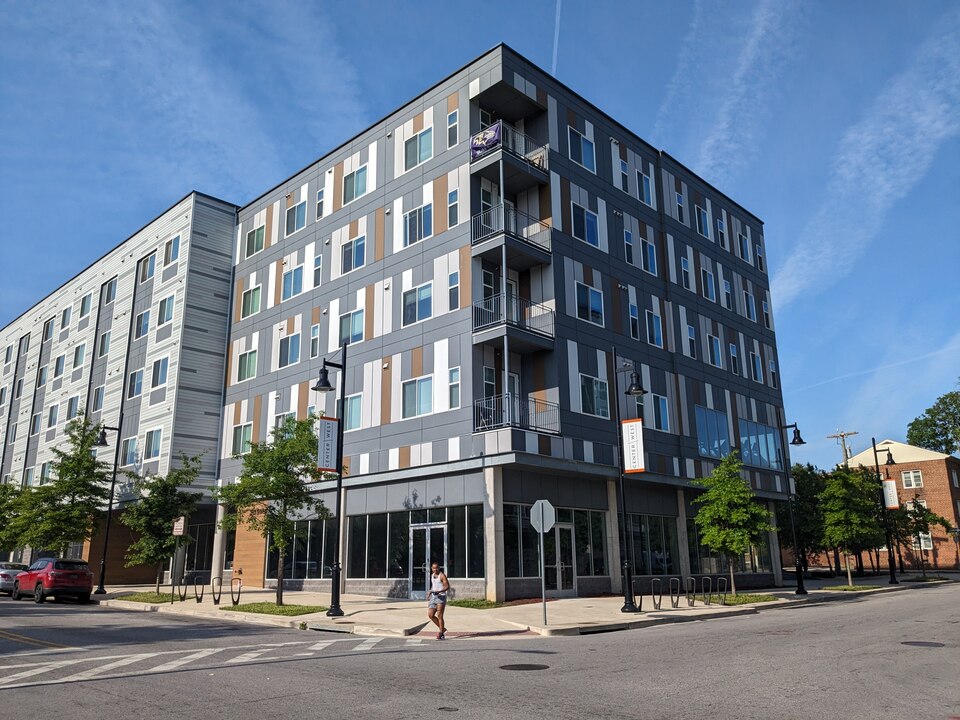 This is a photo of an apartment complex in the West Baltimore neighborhood of Poppleton.